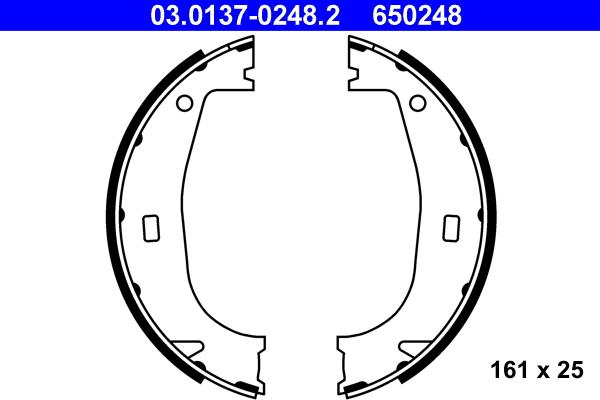 ATE 03.0137-0248.2 - Set saboti frana, frana de mana aaoparts.ro