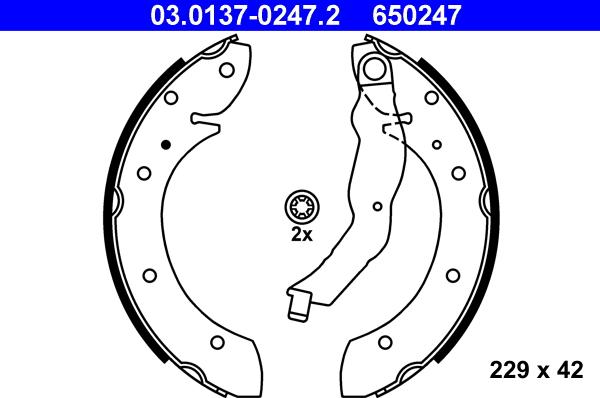 ATE 03.0137-0247.2 - Set saboti frana aaoparts.ro