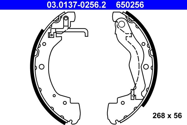 ATE 03.0137-0256.2 - Set saboti frana aaoparts.ro