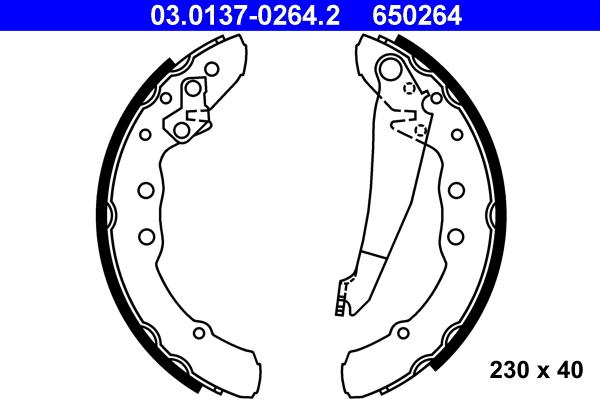 ATE 03.0137-0264.2 - Set saboti frana aaoparts.ro