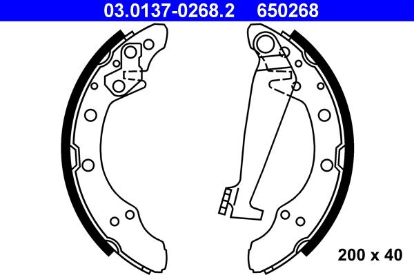 ATE 03.0137-0268.2 - Set saboti frana aaoparts.ro