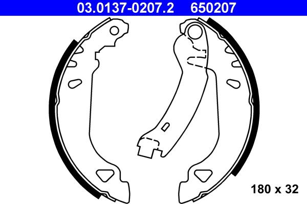 ATE 03.0137-0207.2 - Set saboti frana aaoparts.ro