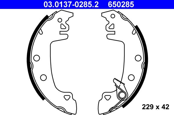 ATE 03.0137-0285.2 - Set saboti frana aaoparts.ro