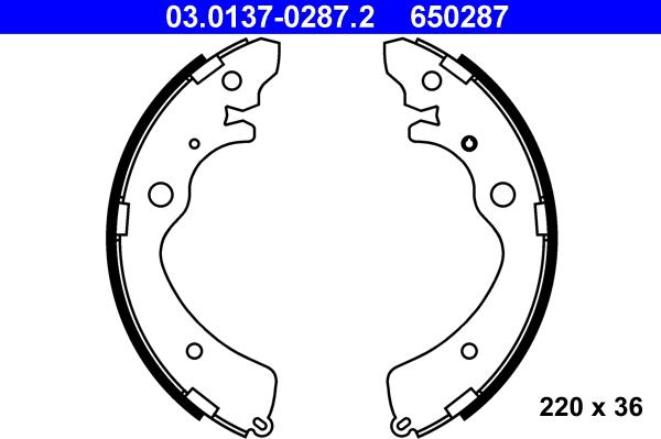 ATE 03.0137-0287.2 - Set saboti frana aaoparts.ro