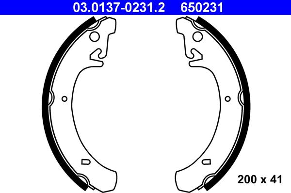 ATE 03.0137-0231.2 - Set saboti frana aaoparts.ro