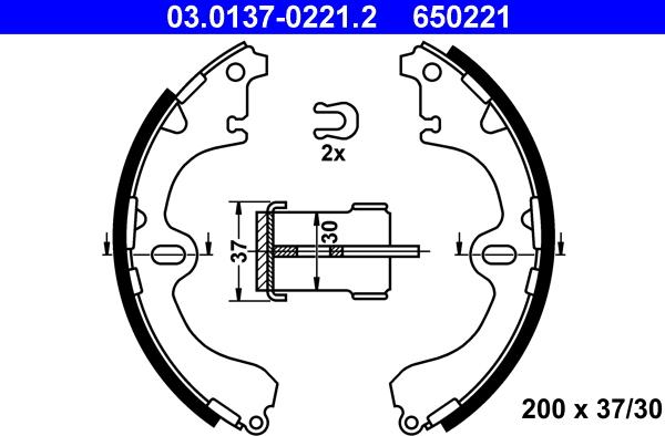 ATE 03.0137-0221.2 - Set saboti frana aaoparts.ro