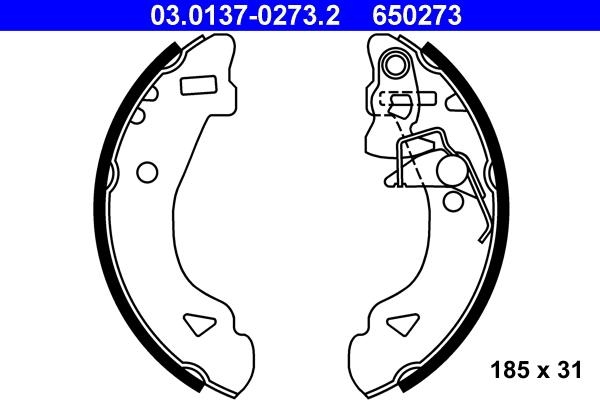 ATE 03.0137-0273.2 - Set saboti frana aaoparts.ro