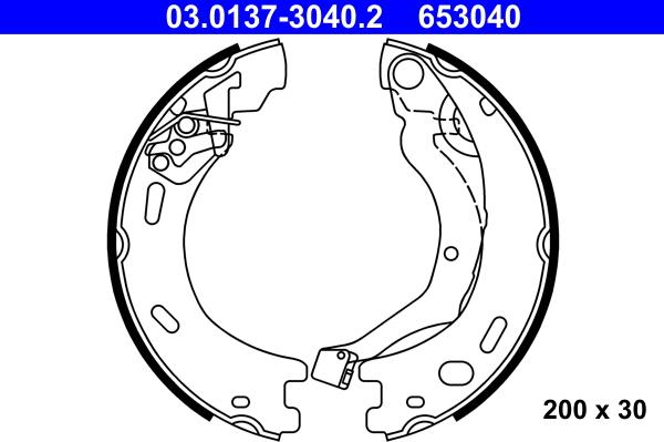 ATE 03.0137-3040.2 - Set saboti frana, frana de mana aaoparts.ro