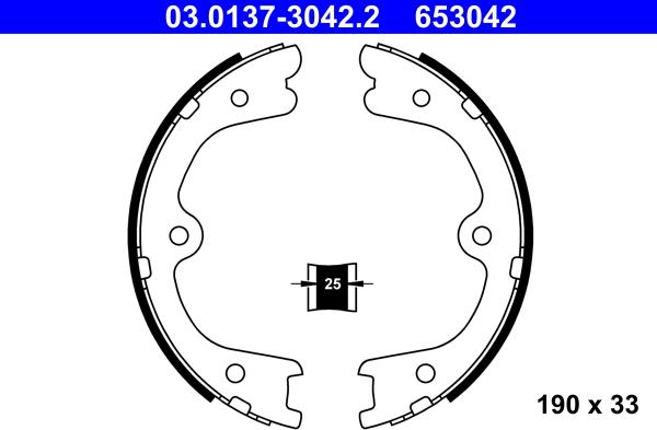 ATE 03.0137-3042.2 - Set saboti frana, frana de mana aaoparts.ro