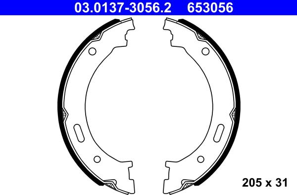 ATE 03.0137-3056.2 - Set saboti frana, frana de mana aaoparts.ro