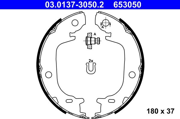 ATE 03.0137-3050.2 - Set saboti frana, frana de mana aaoparts.ro