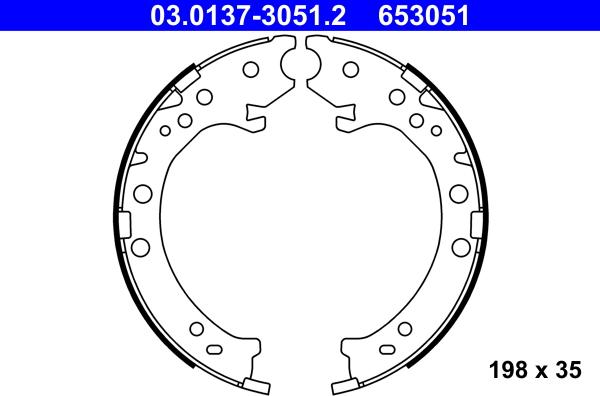 ATE 03.0137-3051.2 - Set saboti frana, frana de mana aaoparts.ro