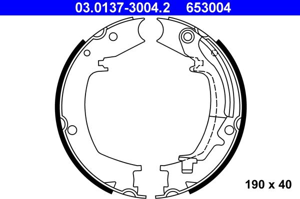 ATE 03.0137-3004.2 - Set saboti frana, frana de mana aaoparts.ro