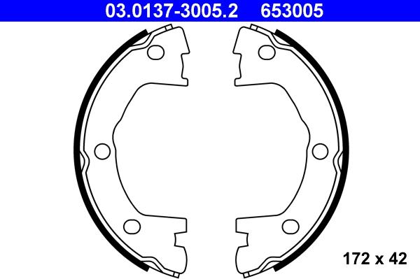 ATE 03.0137-3005.2 - Set saboti frana, frana de mana aaoparts.ro