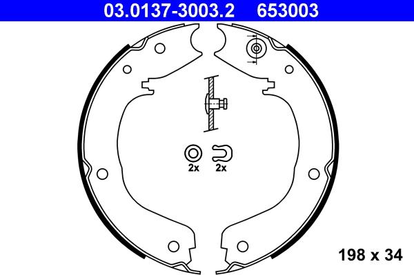 ATE 03.0137-3003.2 - Set saboti frana, frana de mana aaoparts.ro