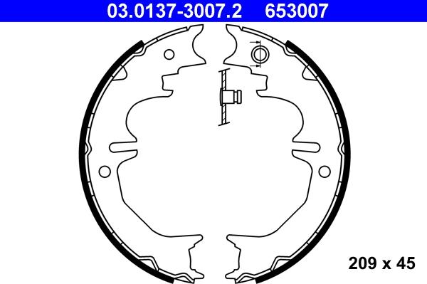 ATE 03.0137-3007.2 - Set saboti frana, frana de mana aaoparts.ro