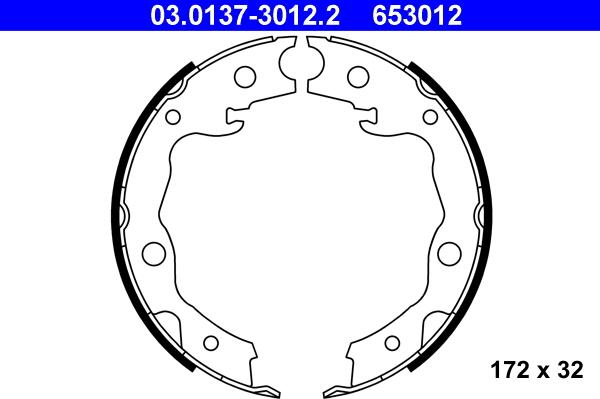 ATE 03.0137-3012.2 - Set saboti frana, frana de mana aaoparts.ro