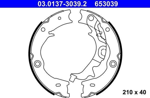 ATE 03.0137-3039.2 - Set saboti frana, frana de mana aaoparts.ro