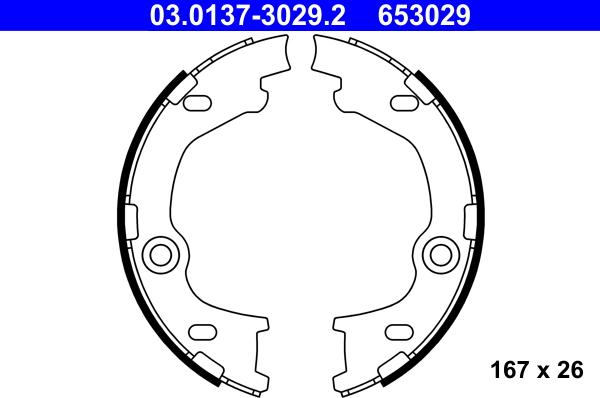 ATE 03.0137-3029.2 - Set saboti frana, frana de mana aaoparts.ro