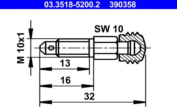 ATE 03.3518-5200.2 - Surub / supapa aerisire aaoparts.ro