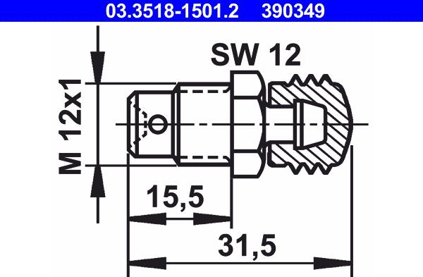 ATE 03.3518-1501.2 - Surub / supapa aerisire aaoparts.ro