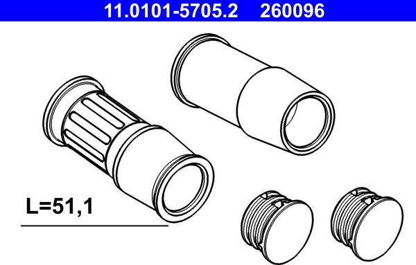 ATE 11.0101-5705.2 - Set bucsi de ghidaj, etrier frana aaoparts.ro