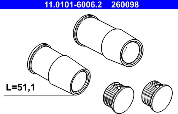 ATE 11.0101-6006.2 - Set bucsi de ghidaj, etrier frana aaoparts.ro