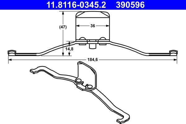 ATE 11.8116-0345.2 - Arc, etrier frana aaoparts.ro