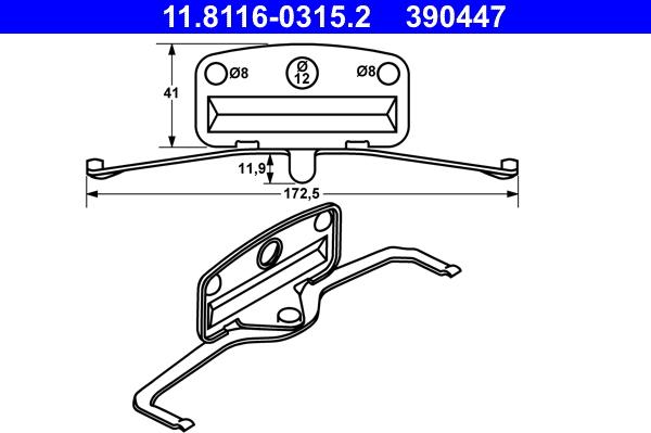 ATE 11.8116-0315.2 - Arc, etrier frana aaoparts.ro