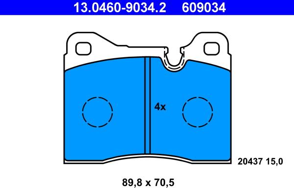 ATE 13.0460-9034.2 - Set placute frana,frana disc aaoparts.ro