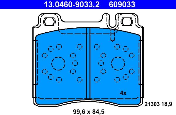 ATE 13.0460-9033.2 - Set placute frana,frana disc aaoparts.ro