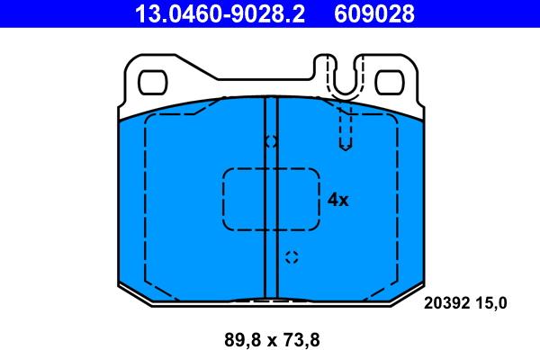 ATE 13.0460-9028.2 - Set placute frana,frana disc aaoparts.ro