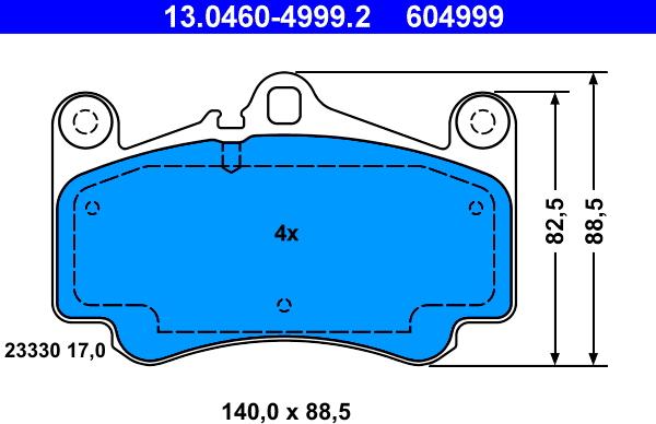 ATE 13.0460-4999.2 - Set placute frana,frana disc aaoparts.ro