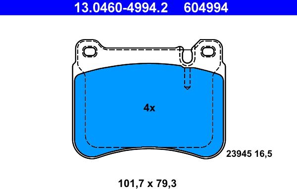 ATE 13.0460-4994.2 - Set placute frana,frana disc aaoparts.ro