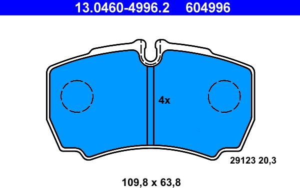 ATE 13.0460-4996.2 - Set placute frana,frana disc aaoparts.ro