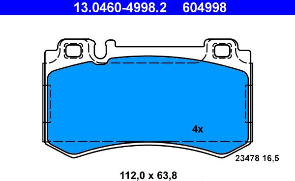 ATE 13.0460-4998.2 - Set placute frana,frana disc aaoparts.ro