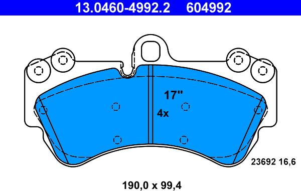 ATE 13.0460-4992.2 - Set placute frana,frana disc aaoparts.ro