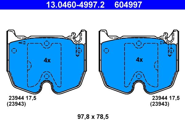 ATE 13.0460-4997.2 - Set placute frana,frana disc aaoparts.ro