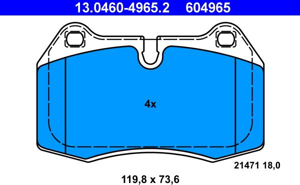 ATE 13.0460-4965.2 - Set placute frana,frana disc aaoparts.ro