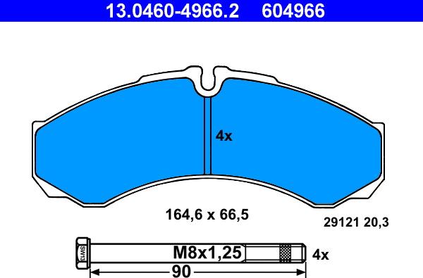 ATE 13.0460-4966.2 - Set placute frana,frana disc aaoparts.ro