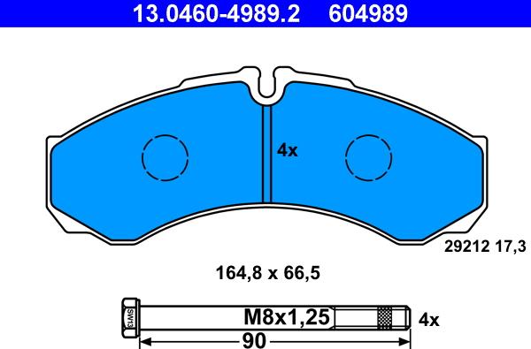 ATE 13.0460-4989.2 - Set placute frana,frana disc aaoparts.ro