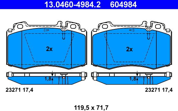 ATE 13.0460-4984.2 - Set placute frana,frana disc aaoparts.ro