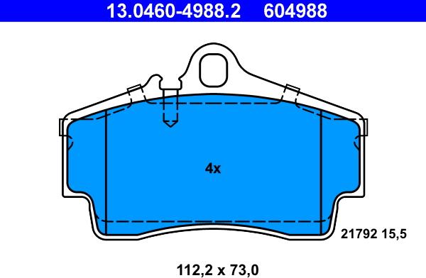 ATE 13.0460-4988.2 - Set placute frana,frana disc aaoparts.ro