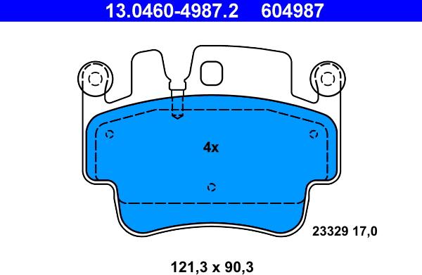 ATE 13.0460-4987.2 - Set placute frana,frana disc aaoparts.ro