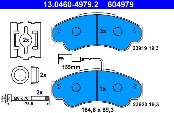 ATE 13.0460-4979.2 - Set placute frana,frana disc aaoparts.ro