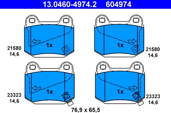 ATE 13.0460-4974.2 - Set placute frana,frana disc aaoparts.ro