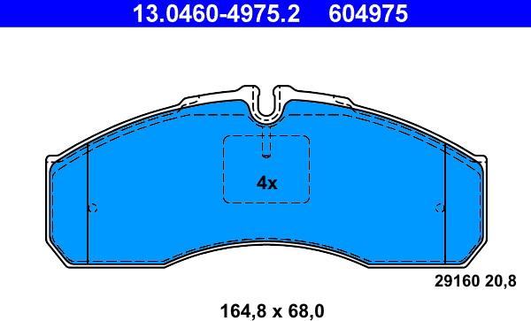 ATE 13.0460-4975.2 - Set placute frana,frana disc aaoparts.ro