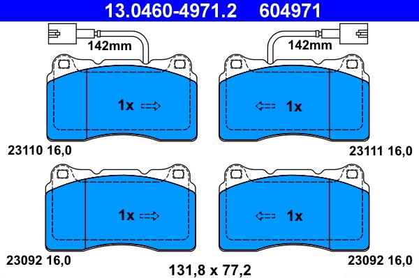 ATE 13.0460-4971.2 - Set placute frana,frana disc aaoparts.ro