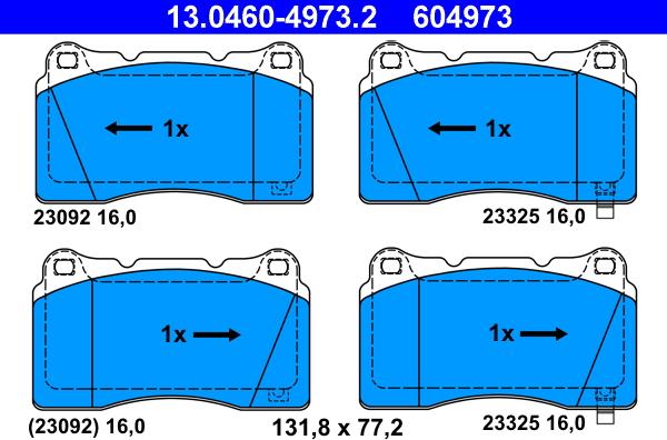 ATE 13.0460-4973.2 - Set placute frana,frana disc aaoparts.ro