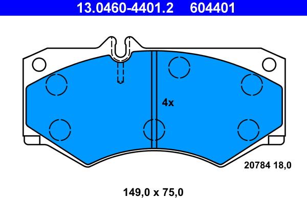 ATE 13.0460-4401.2 - Set placute frana,frana disc aaoparts.ro